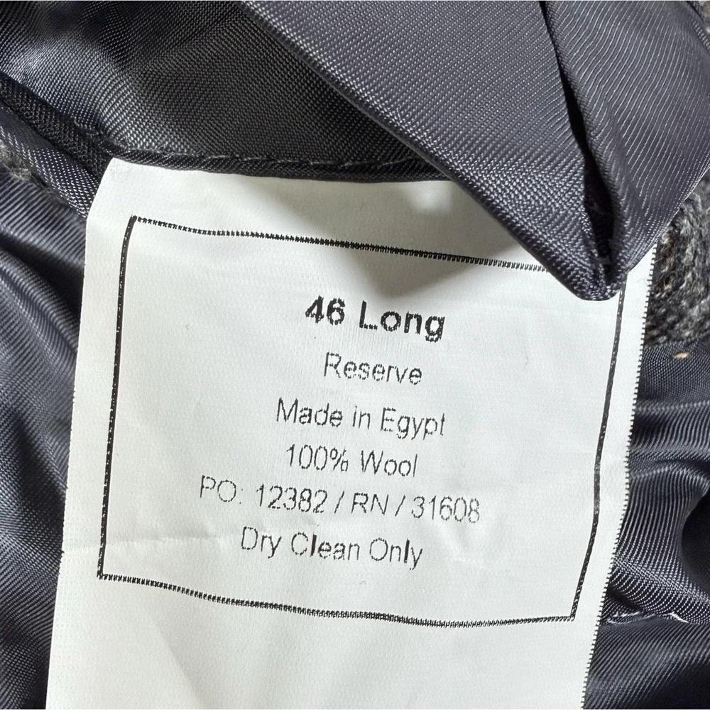 Jos A Bank Blazer Men's 46L Gray Plaid Wool Two Button Lanifico Di‎ Pray